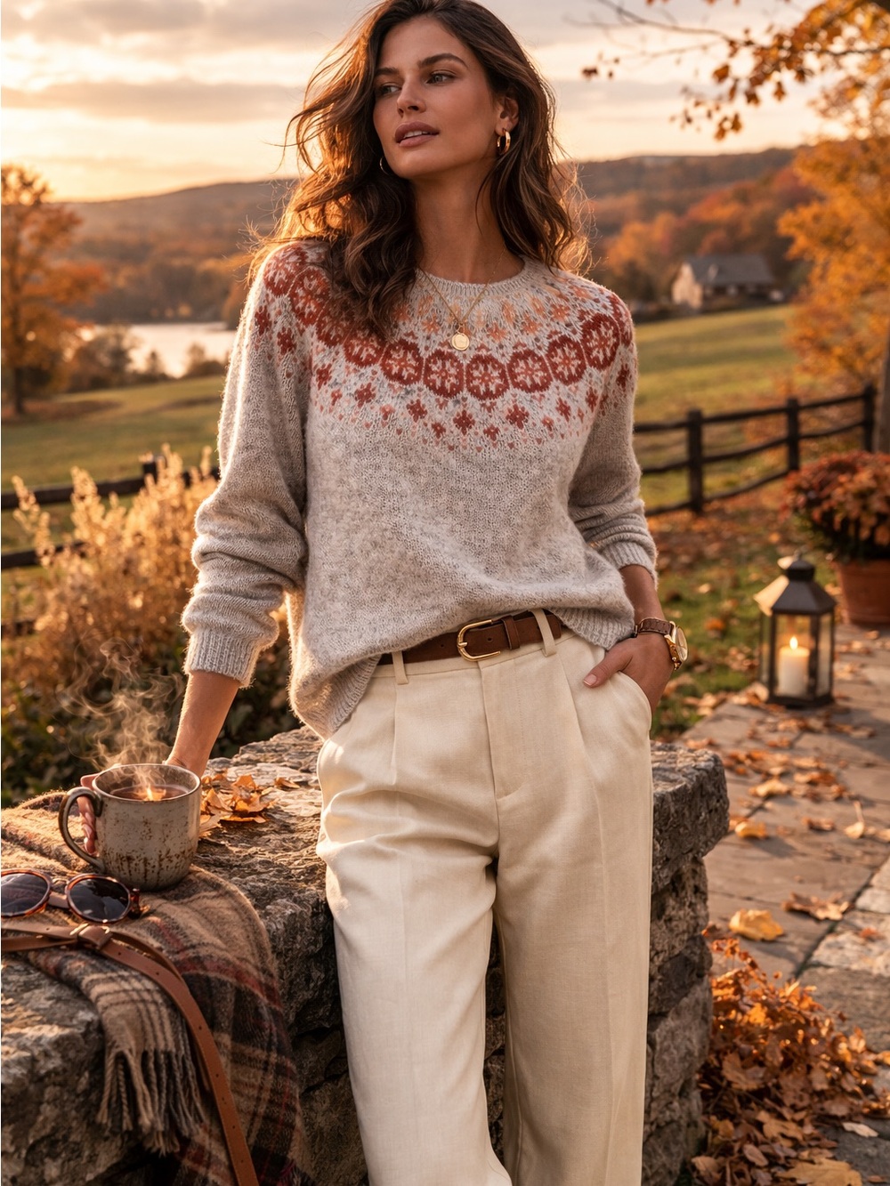 NWT Fair Isle Sweater Nordic Cozy Winter Soft Knit Pullover - Picture 4 of 14